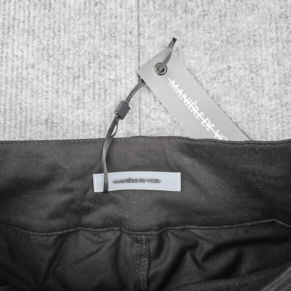 Maniere De Voir Pants Womens 6 Black Utility Cargo Straight Leg Straps Tripp Y2K - Picture 5 of 7